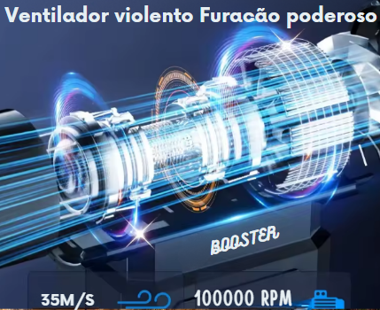 O BoosterPro W01 - mini soprador turbo de alta potência - Compacto e portátil – leve para qualquer lugar